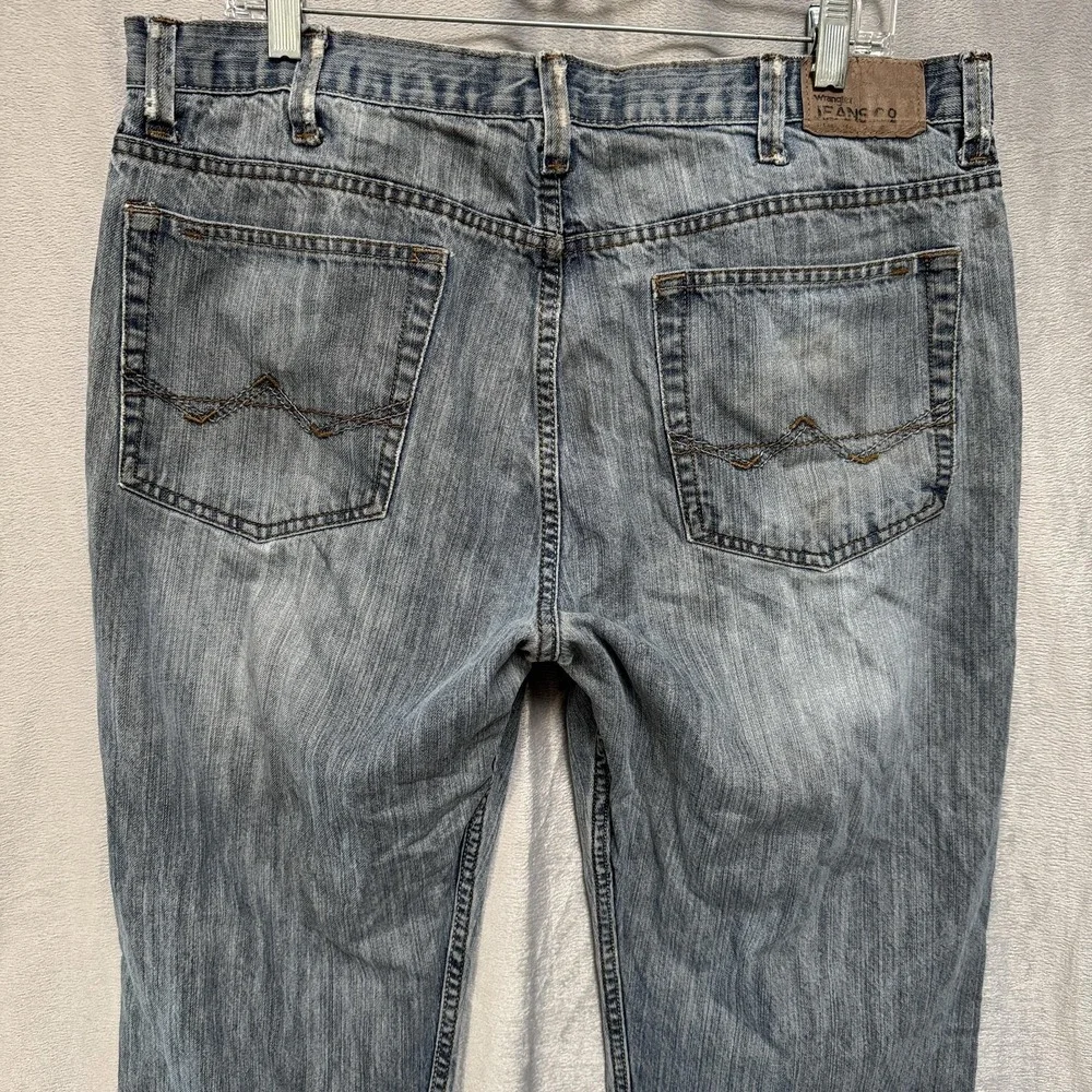Wrangler Jeans Co Straight Fit Jeans Mens‎ 36x30 Distressed Rip Knee Workwear
